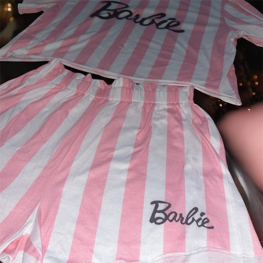 Barbie Pink and White Striped Lounge Set